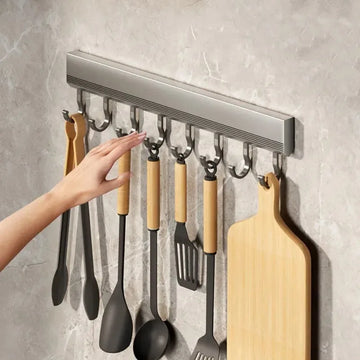🏡 Wall Mounted Hooks Rack – Easy, Punch-Free Kitchen Storage