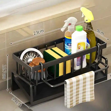 🚰 Compact Tap-Mounted Sink Organizer – With Drainage Rack