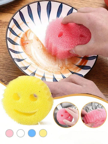 😊 Smiling Face Dishwashing Sponge – Powerful, Long-Lasting & Odor-Resistant Cleaning Magic