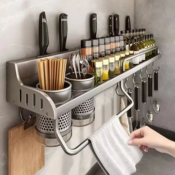 🍽️ Multifunctional Kitchen Storage Rack – Smart Organizer for Cutting Boards, Spices & Utensils